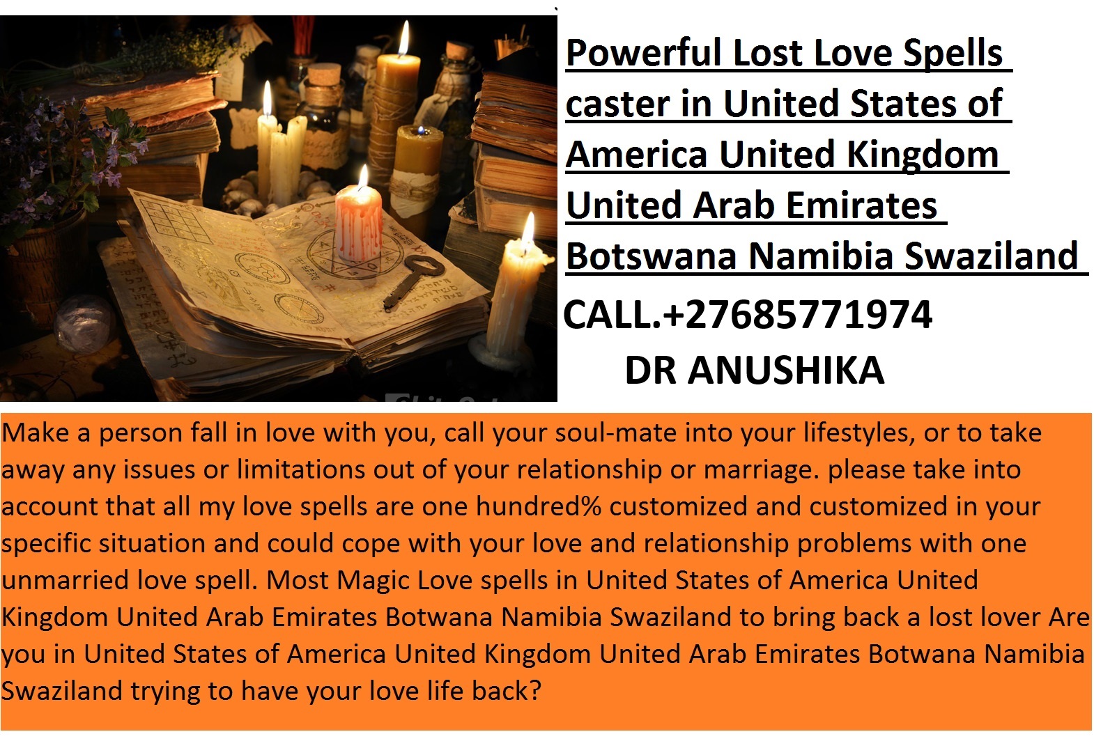Lost love Spells Caster Dr Anushika +27685771974